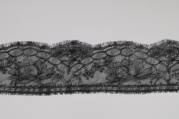 One Sided Affair Lace Trim (Black) - 95mm