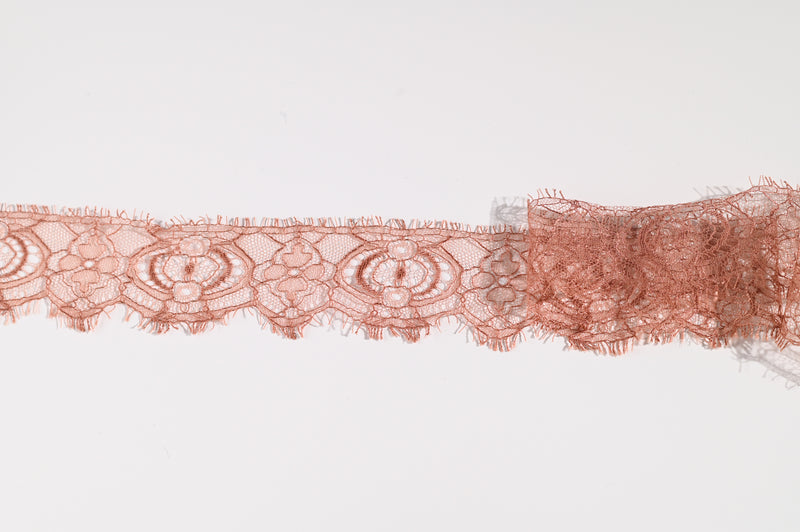 One Sided Narrow Lace Trim (Copper) - 35mm