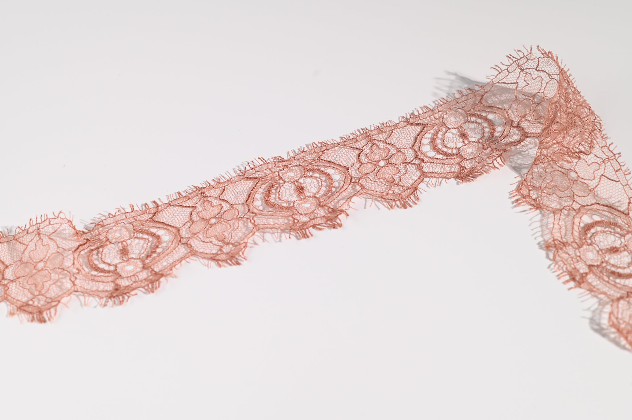 One Sided Narrow Lace Trim (Copper) - 35mm