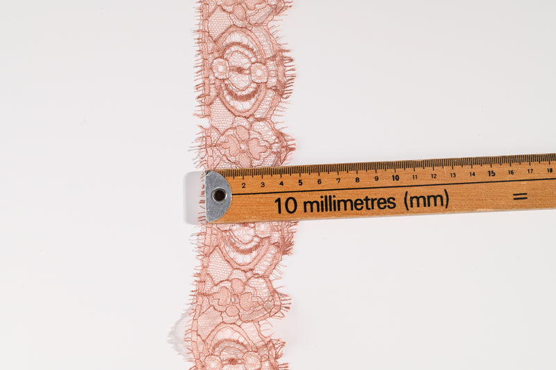 One Sided Narrow Lace Trim (Copper) - 35mm