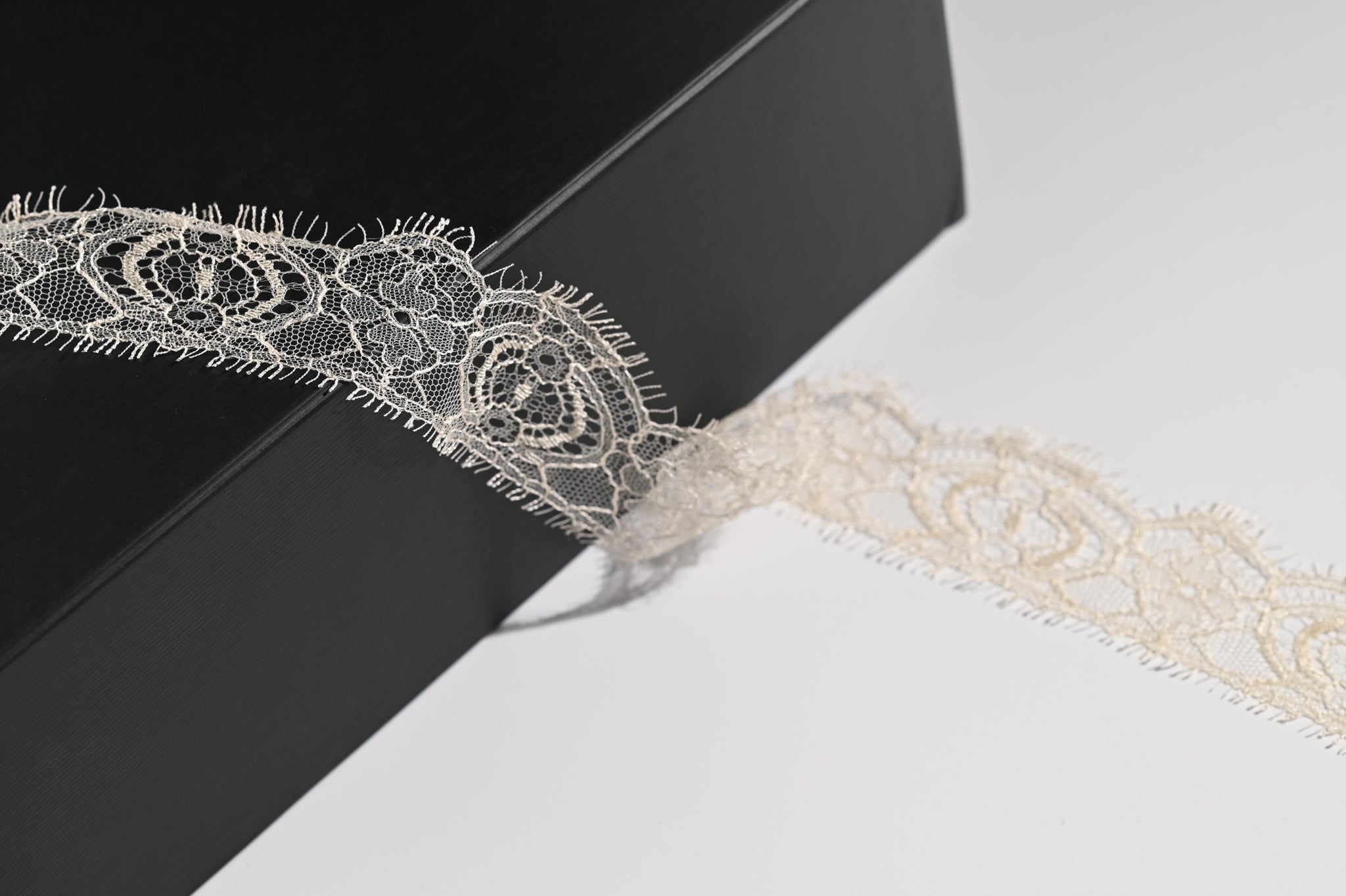 One Sided Narrow Lace Trim (Cream White) - 35mm