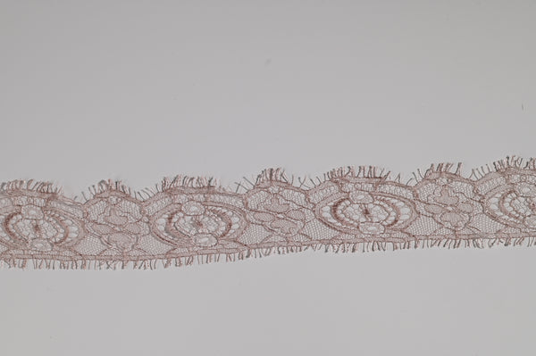 One Sided Narrow Lace Trim (Blush) - 35mm