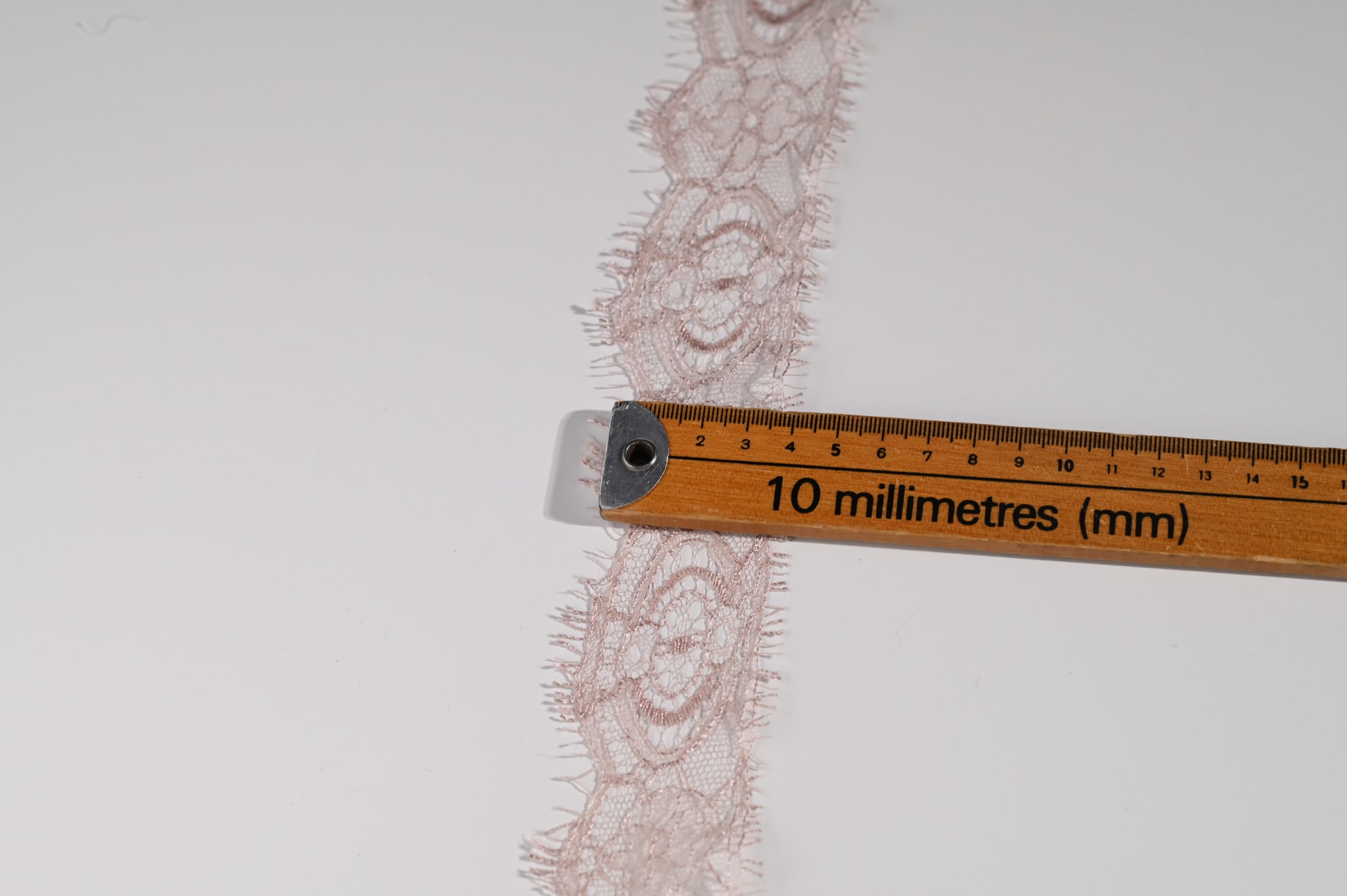 One Sided Narrow Lace Trim (Blush) - 35mm