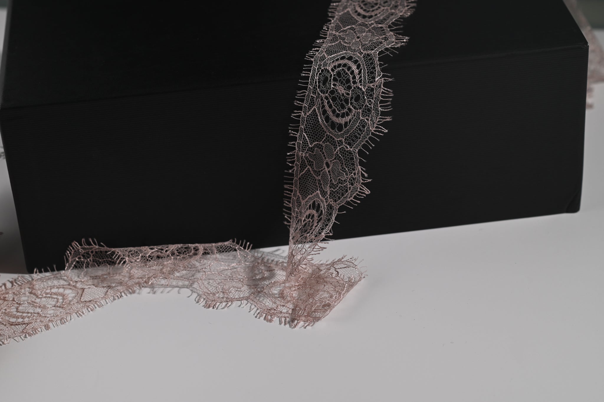 One Sided Narrow Lace Trim (Blush) - 35mm