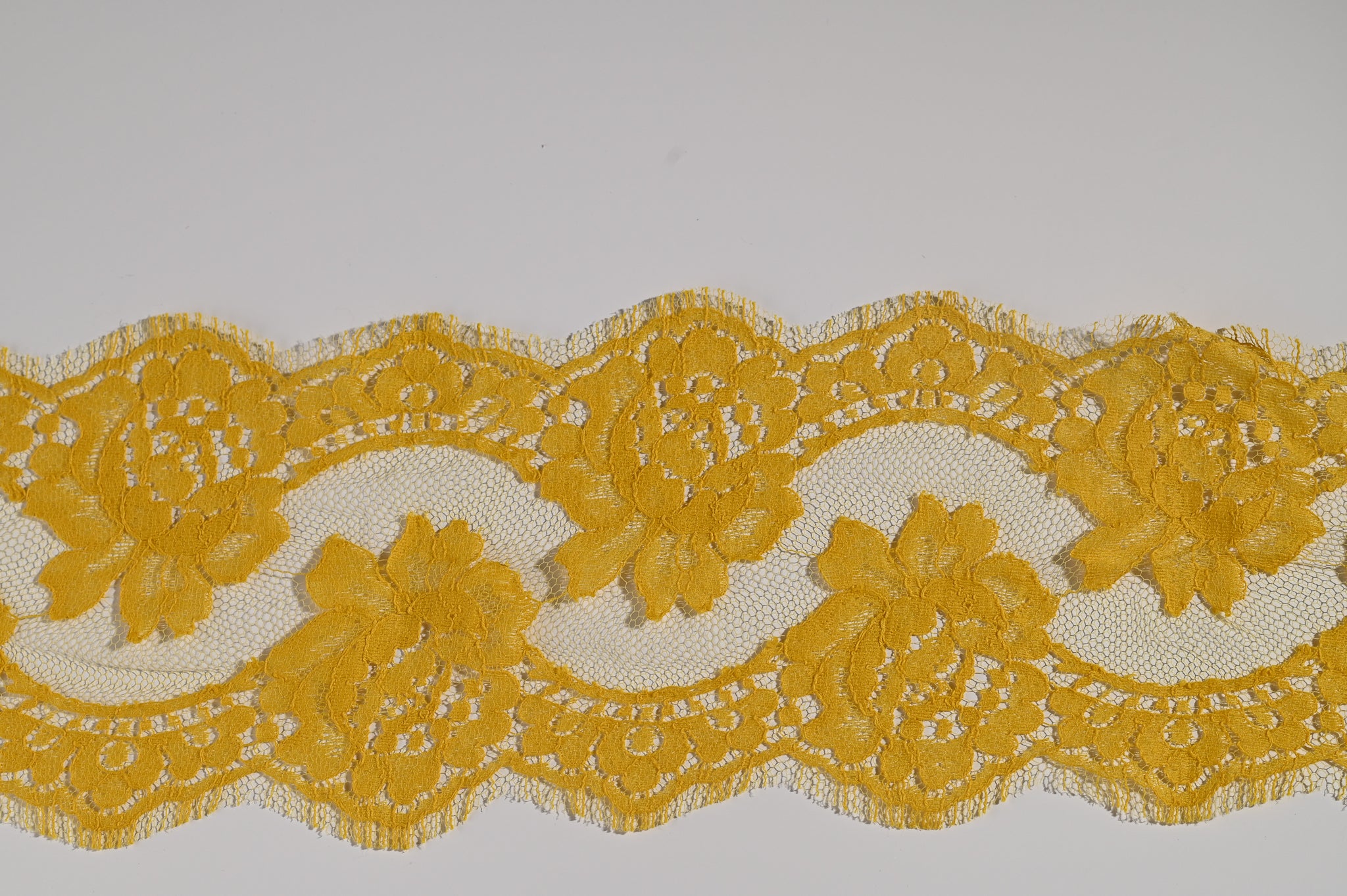 Floral Wave Lace Trim (Yellow) - 135mm