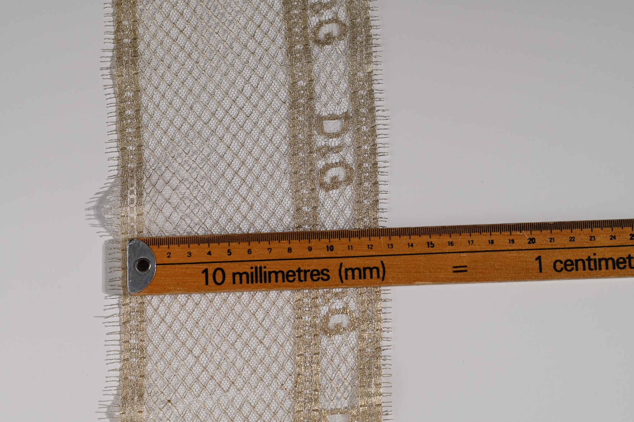 Metallic Gold Drops Lace Trim (Gold) - 125mm