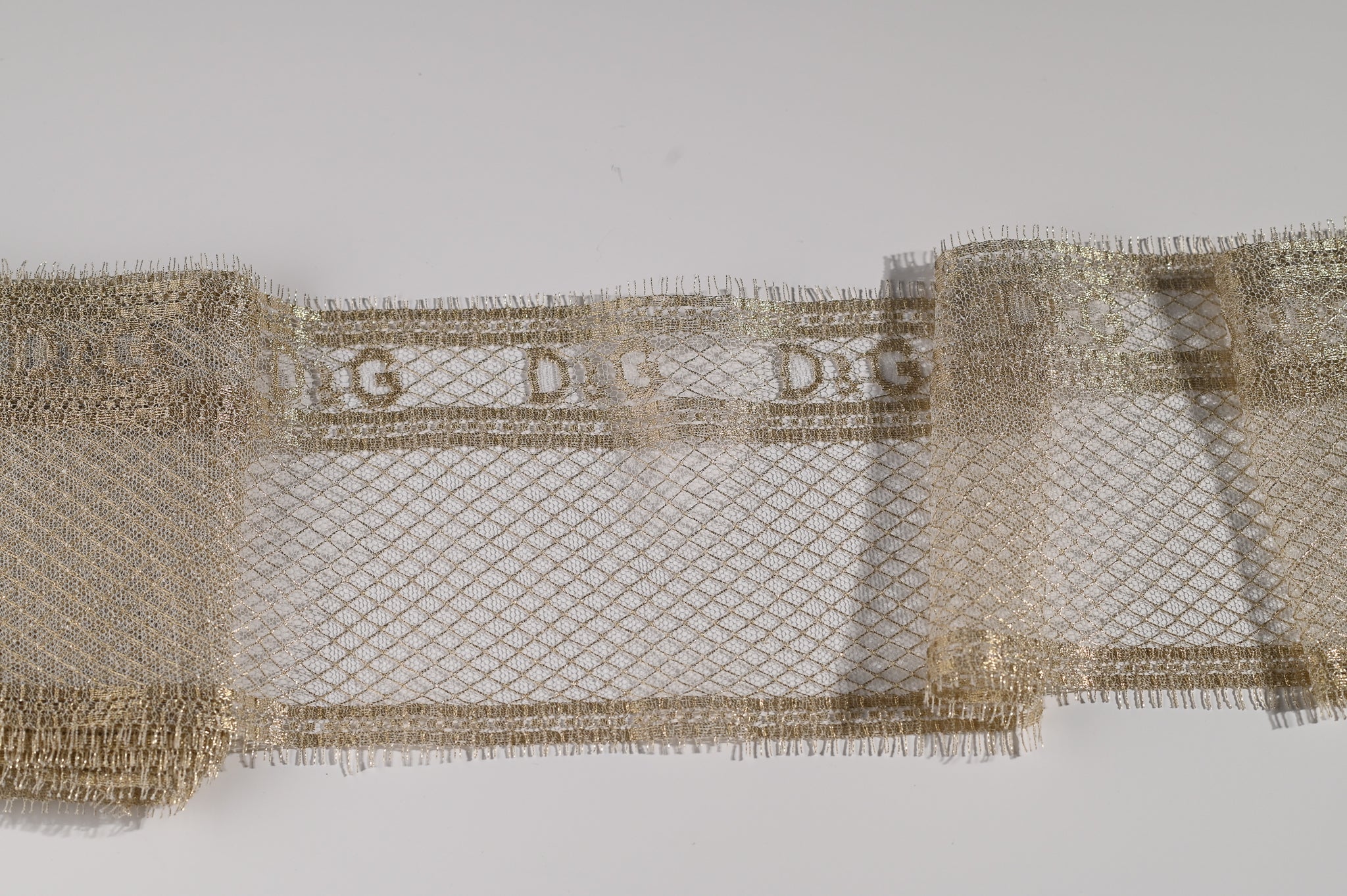 Metallic Gold Drops Lace Trim (Gold) - 125mm