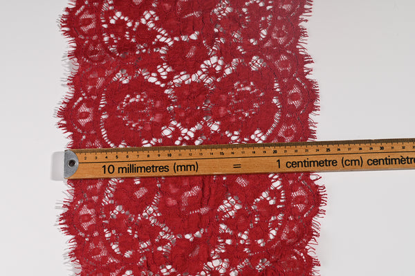 Extra Wide Lace Trim (Red)  - 240mm