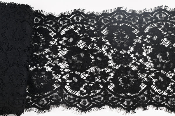 Extra Wide Lace Trim (Black)  - 240mm
