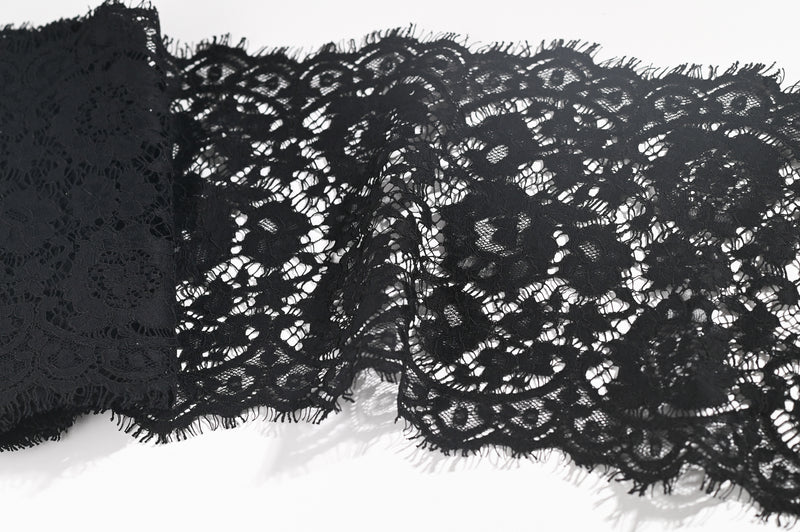 Extra Wide Lace Trim (Black)  - 240mm