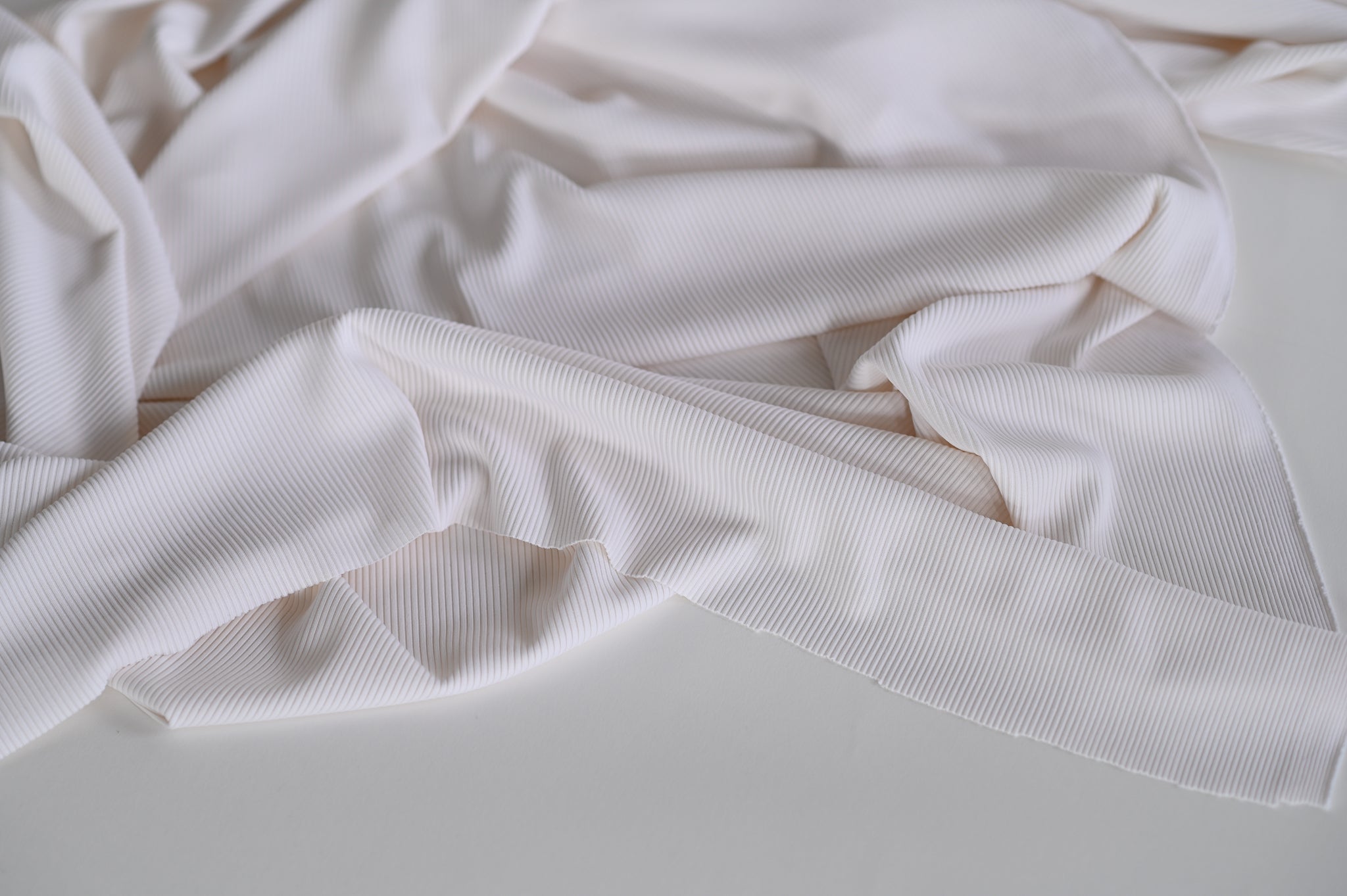 Ribbity Rib (Off White) - Polyamide Jersey