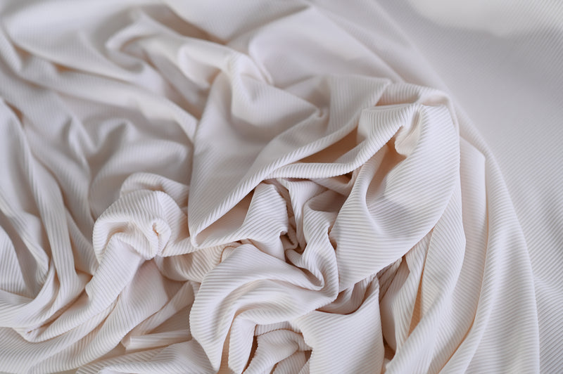 Ribbity Rib (Off White) - Polyamide Jersey