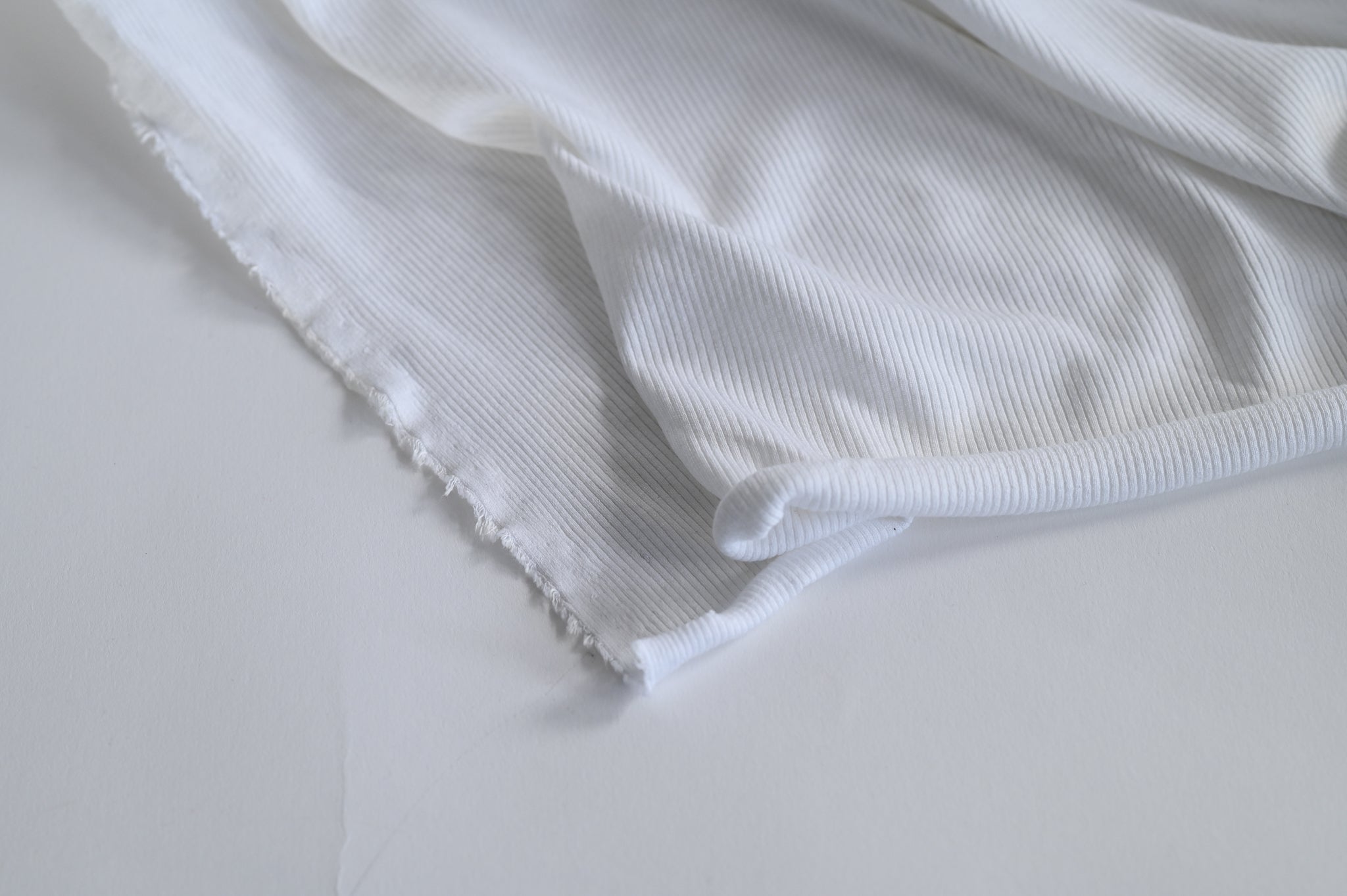 Ribbity Rib (White) - Viscose Jersey