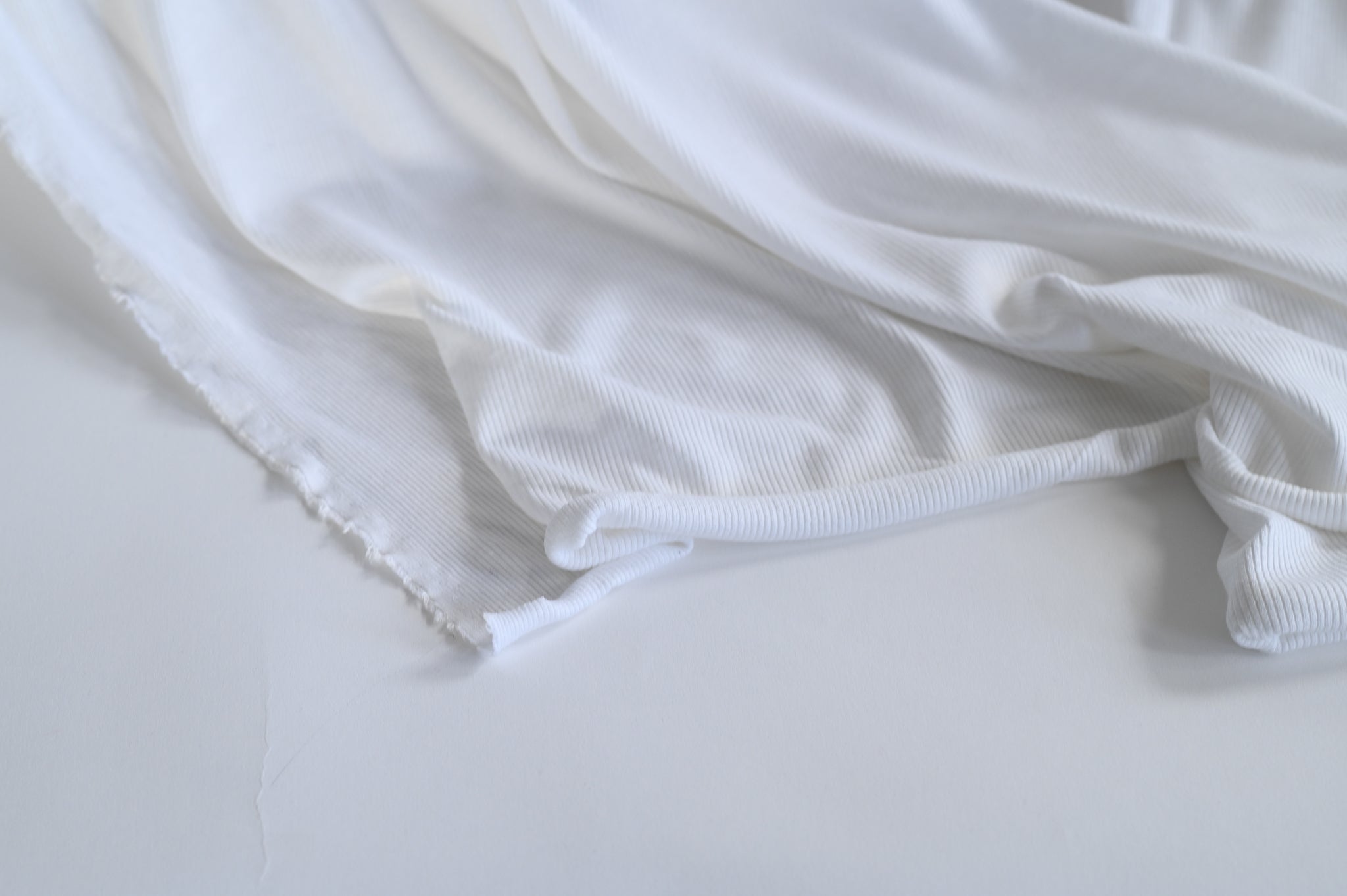 Ribbity Rib (White) - Viscose Jersey