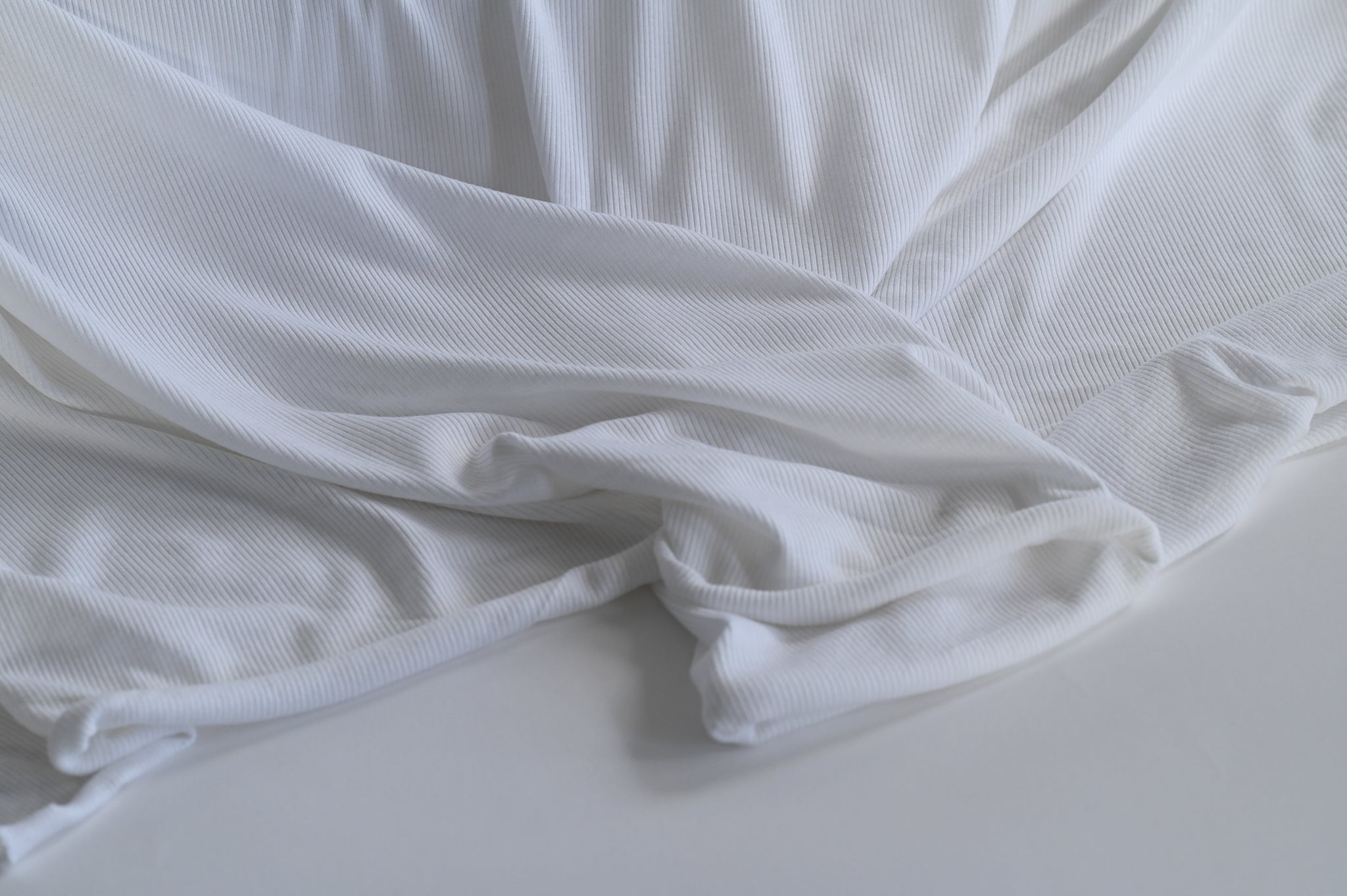 Ribbity Rib (White) - Viscose Jersey