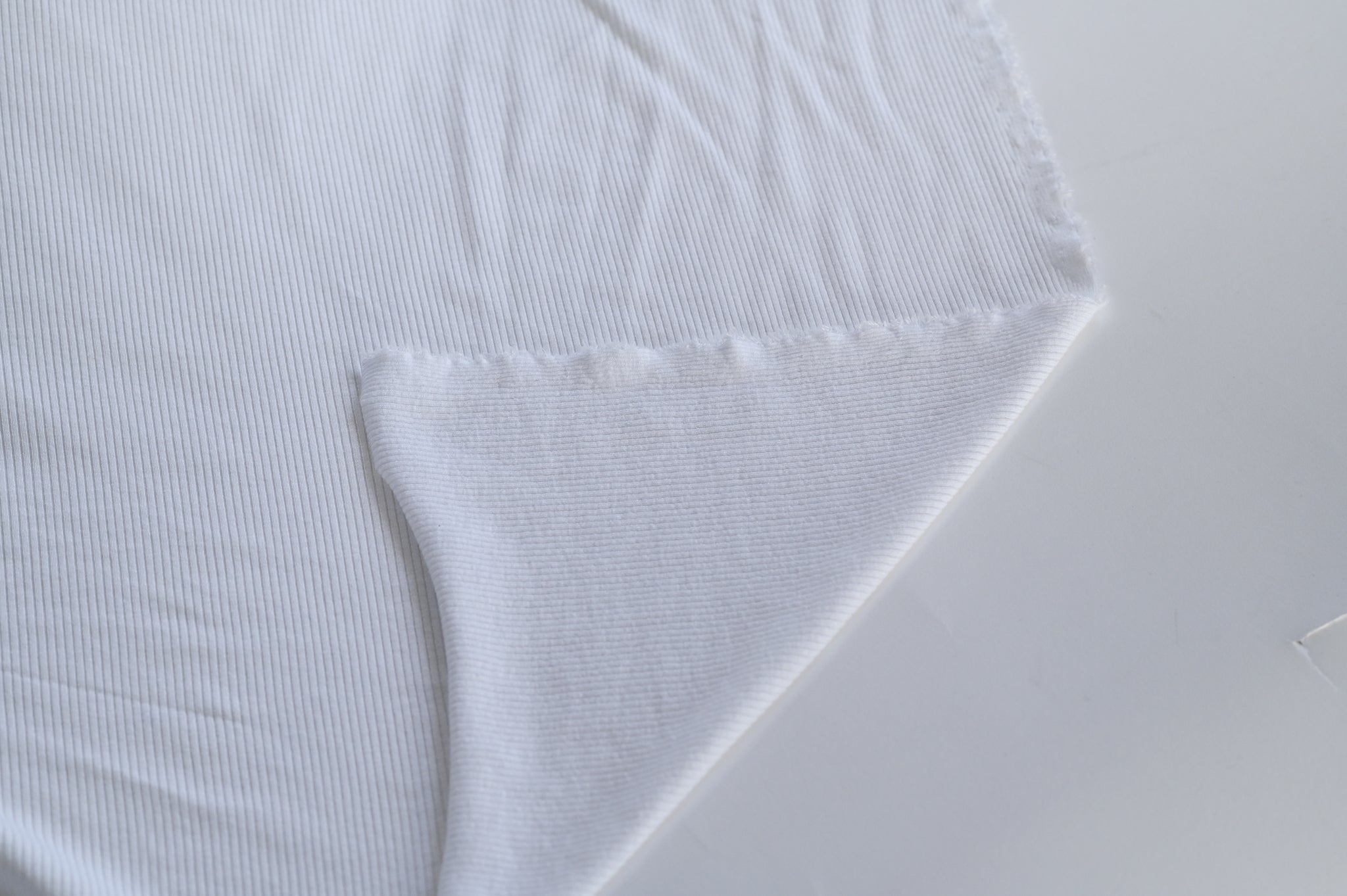 Ribbity Rib (White) - Viscose Jersey