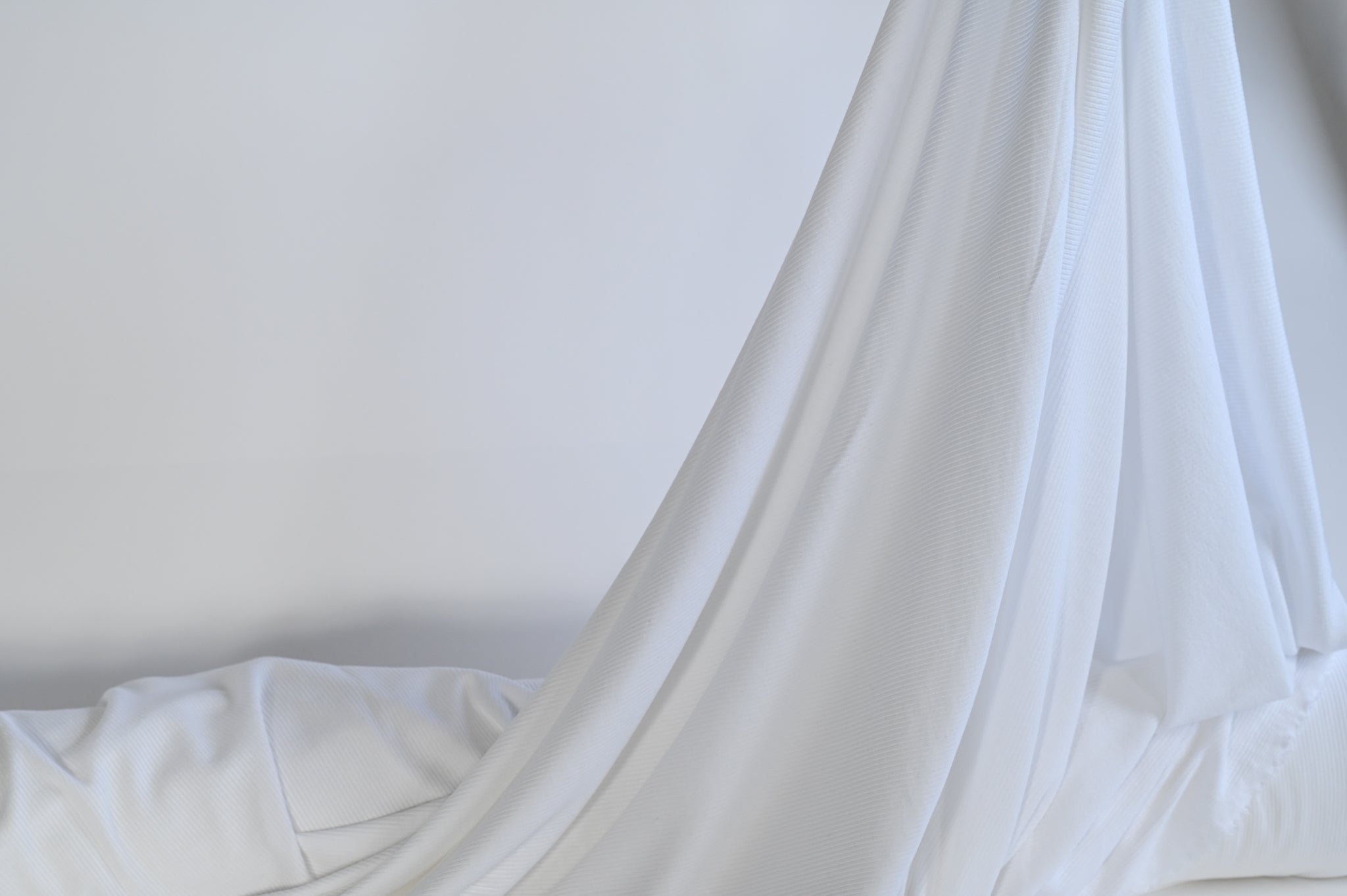 Ribbity Rib (White) - Viscose Jersey
