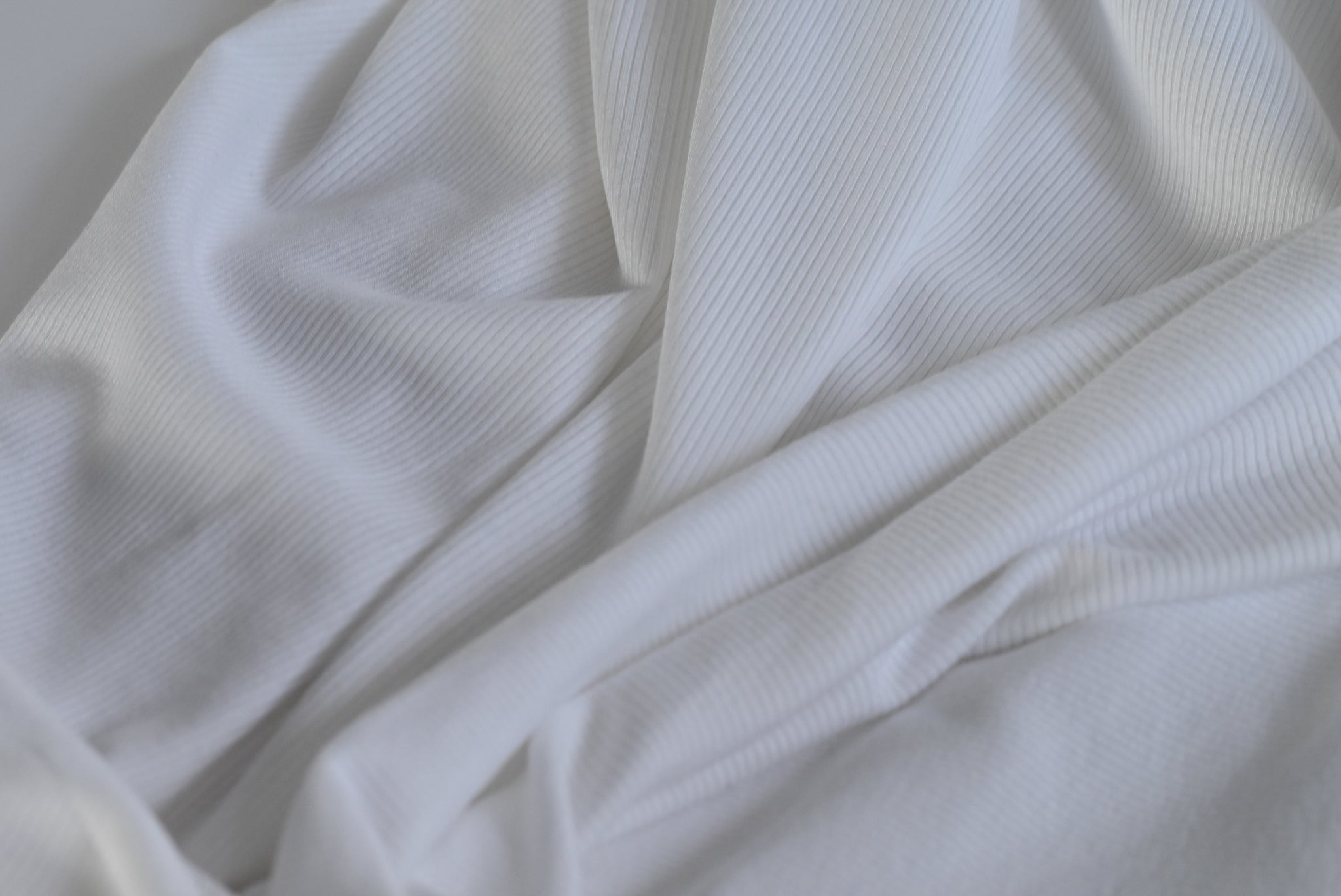 Ribbity Rib (White) - Viscose Jersey