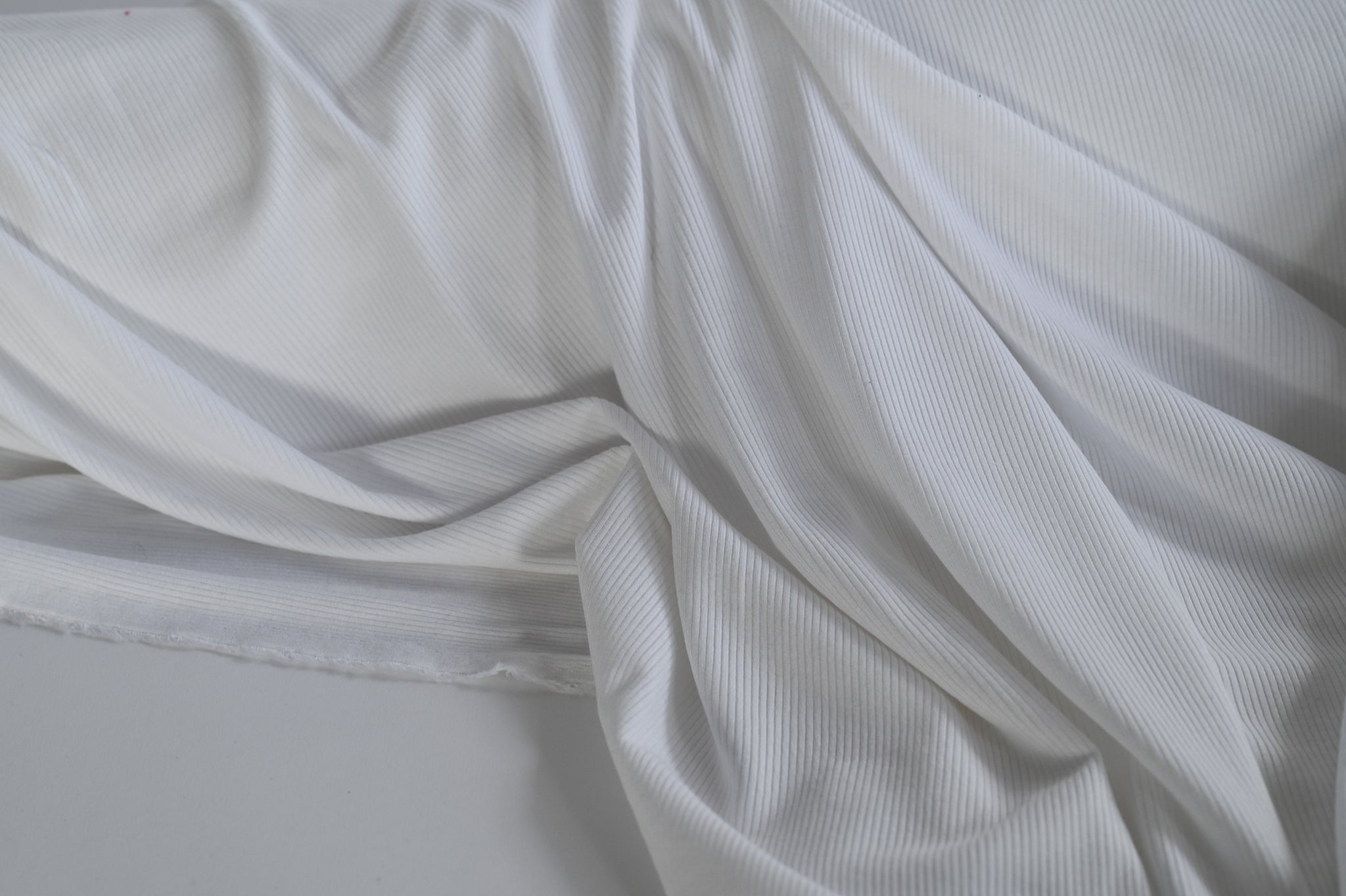Ribbity Rib (White) - Viscose Jersey