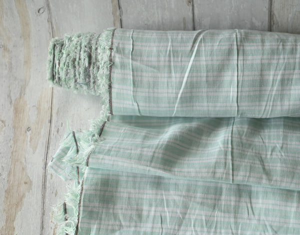 What A Stripy Load of Beauty ( Pale Aqua and White) - Linen