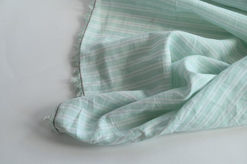 What A Stripy Load of Beauty ( Pale Aqua and White) - Linen