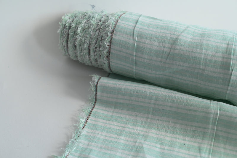 What A Stripy Load of Beauty ( Pale Aqua and White) - Linen