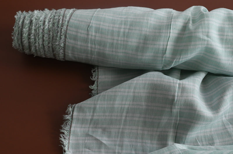 What A Stripy Load of Beauty ( Pale Aqua and White) - Linen