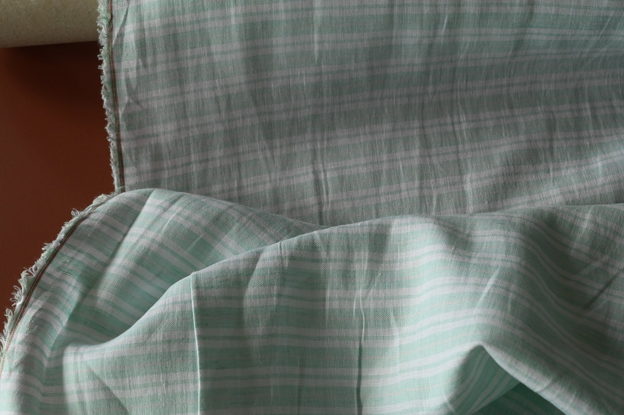What A Stripy Load of Beauty ( Pale Aqua and White) - Linen