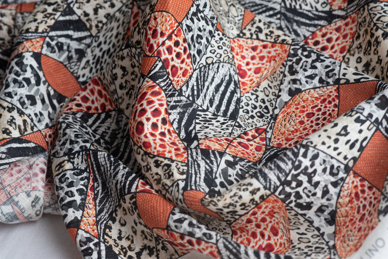 2.50metres Remnant - Wavy, But Not Quite - Linen