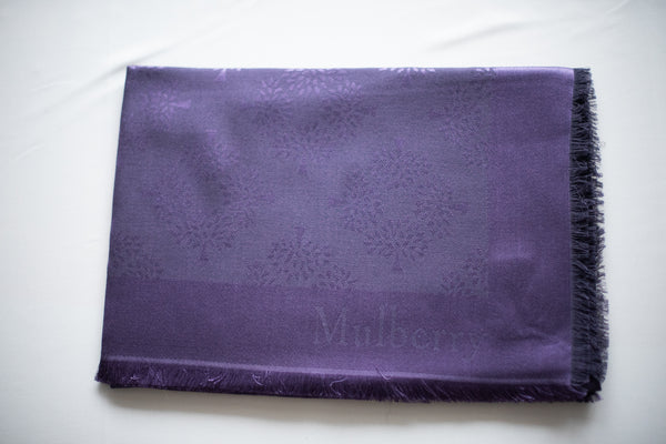 Trees and All That ( Purple)  - Silk Cotton Square Scarf