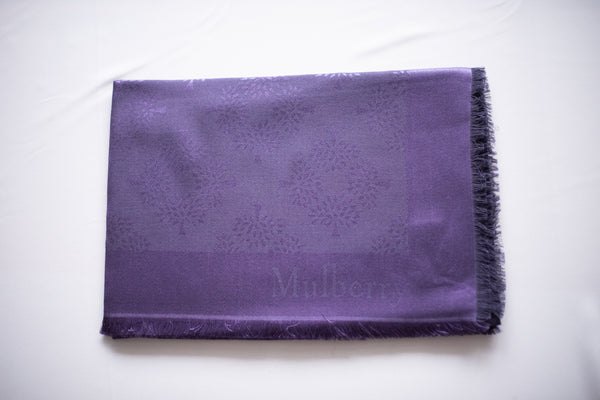 Trees and All That ( Purple)  - Silk Cotton Square Scarf