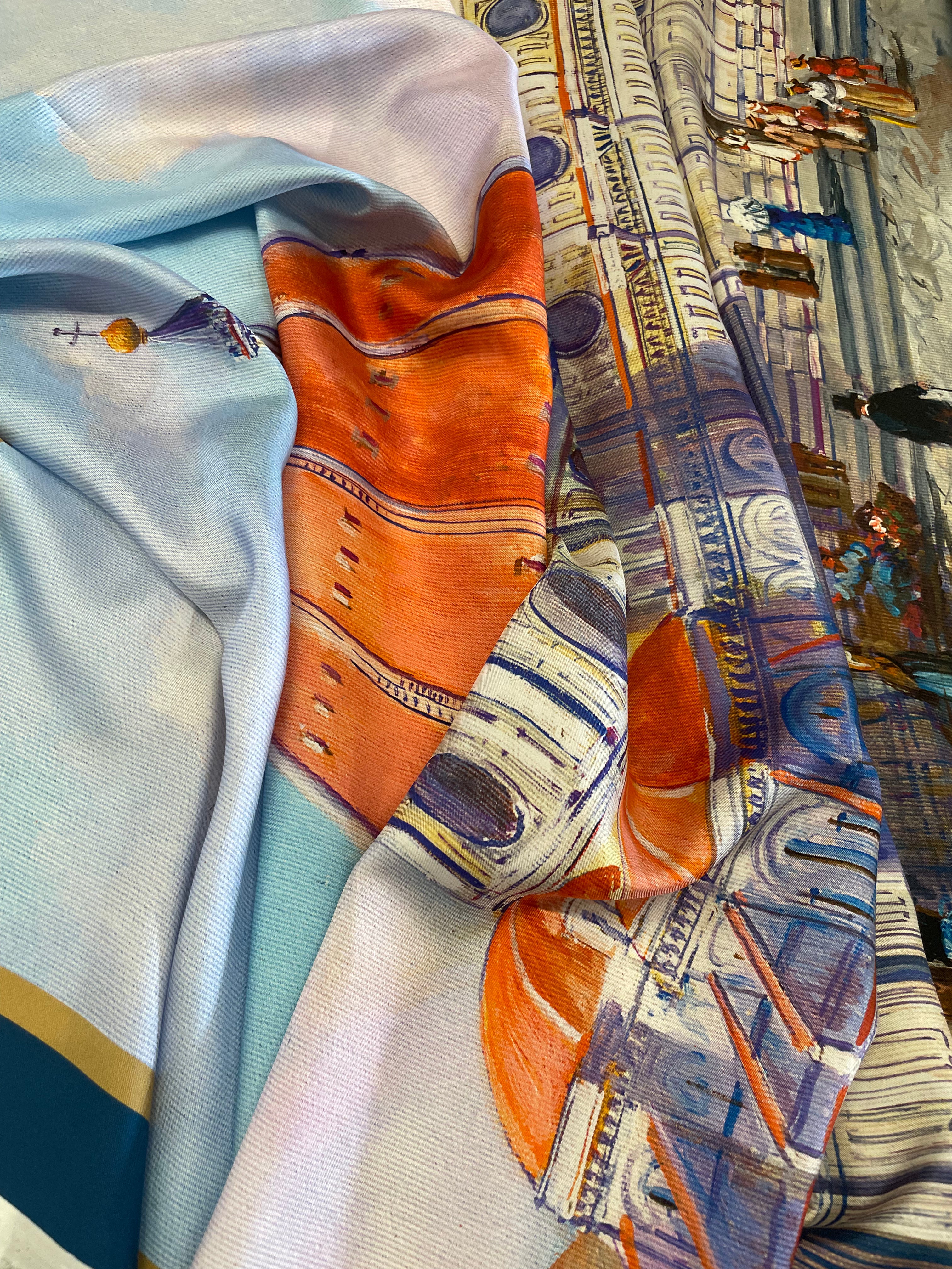 REMNANT - Lets Go To Florence - Silk Panel (1.36 mts at £55)