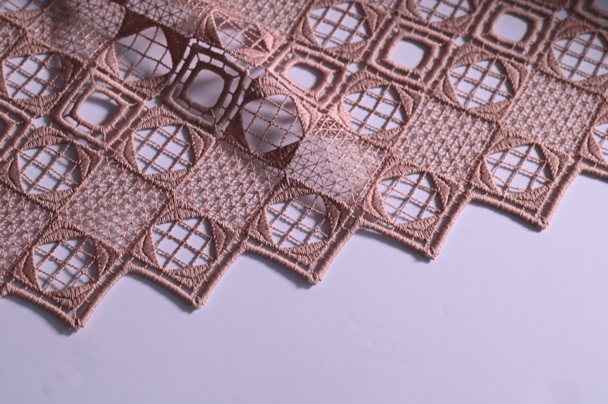 A Game Of Shapes (Tan)- Polyester Lace