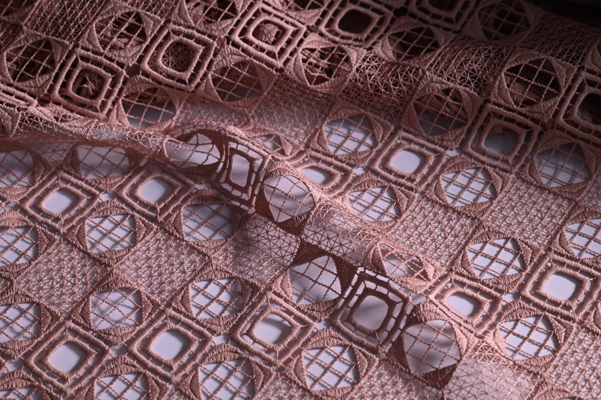 A Game Of Shapes (Tan)- Polyester Lace